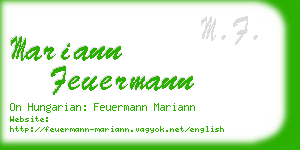 mariann feuermann business card